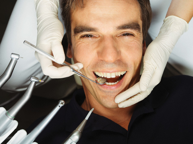 Man receiving dental examination
